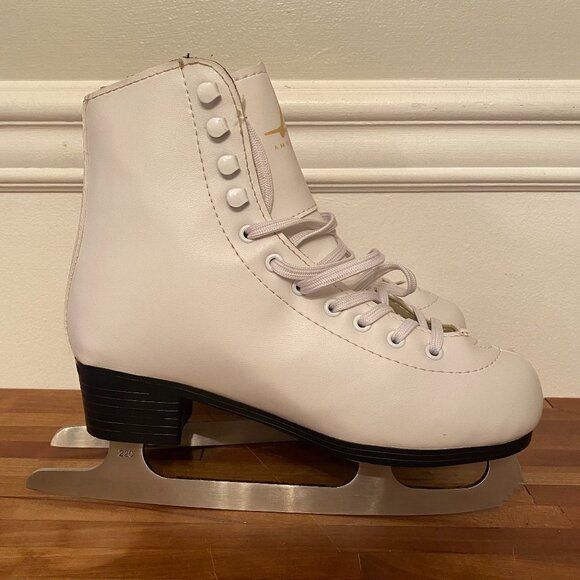 Ice Skates White Ice Figure Skating Shoe by American Athletic Girls Youth Size 5 - Picture 2 of 15